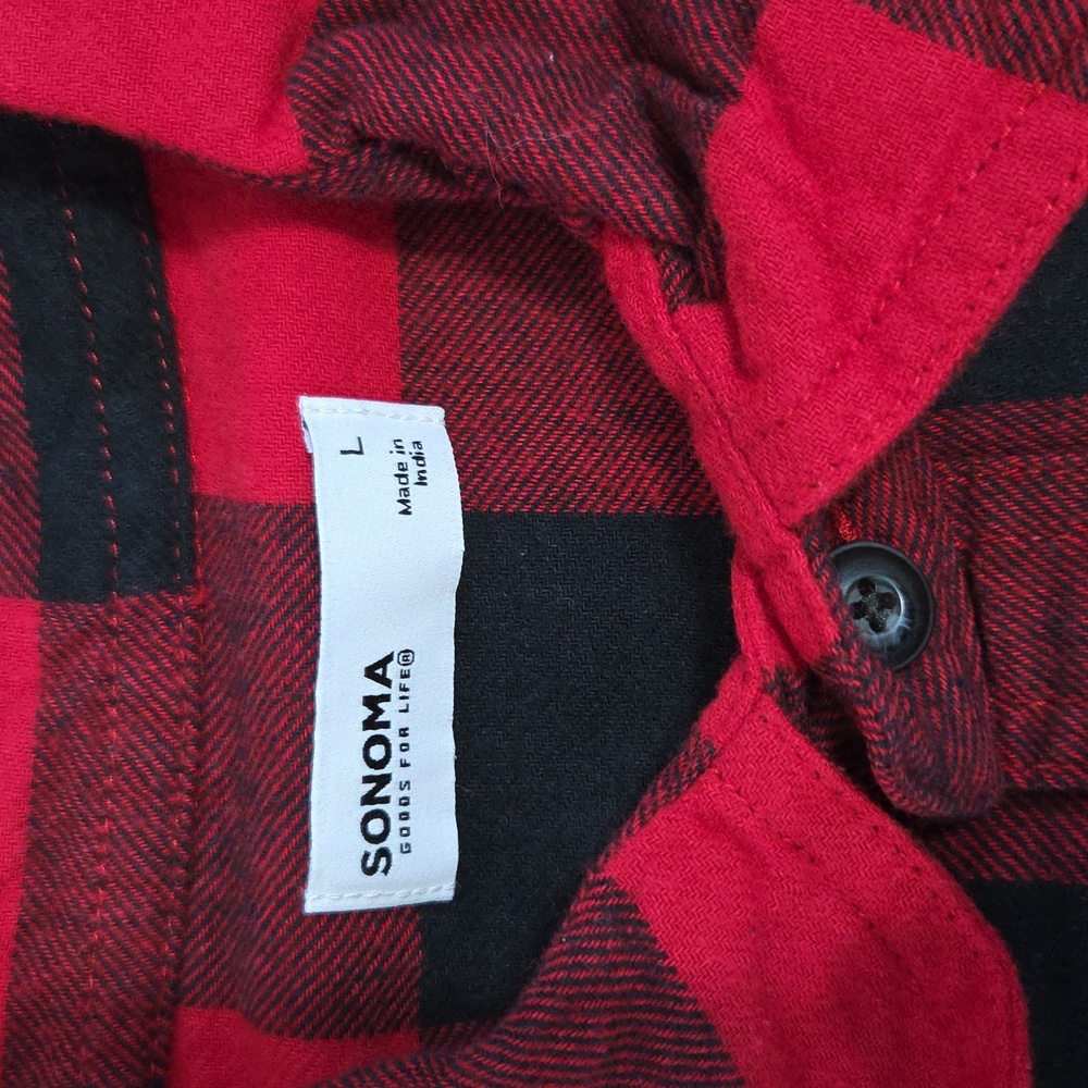 Sonoma Supersoft Flannel Button Down Shirt, Large, NWT - Picture 3 of 3